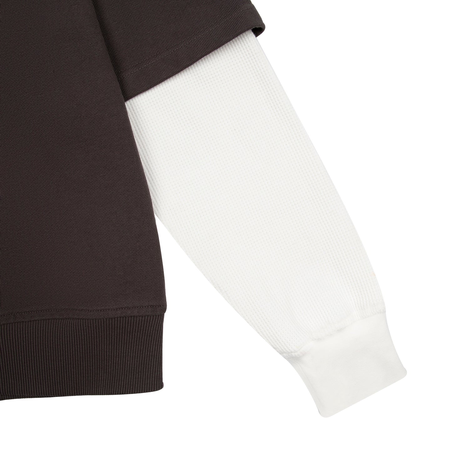 "gallery" layered Polo Sweatshirt dark brown