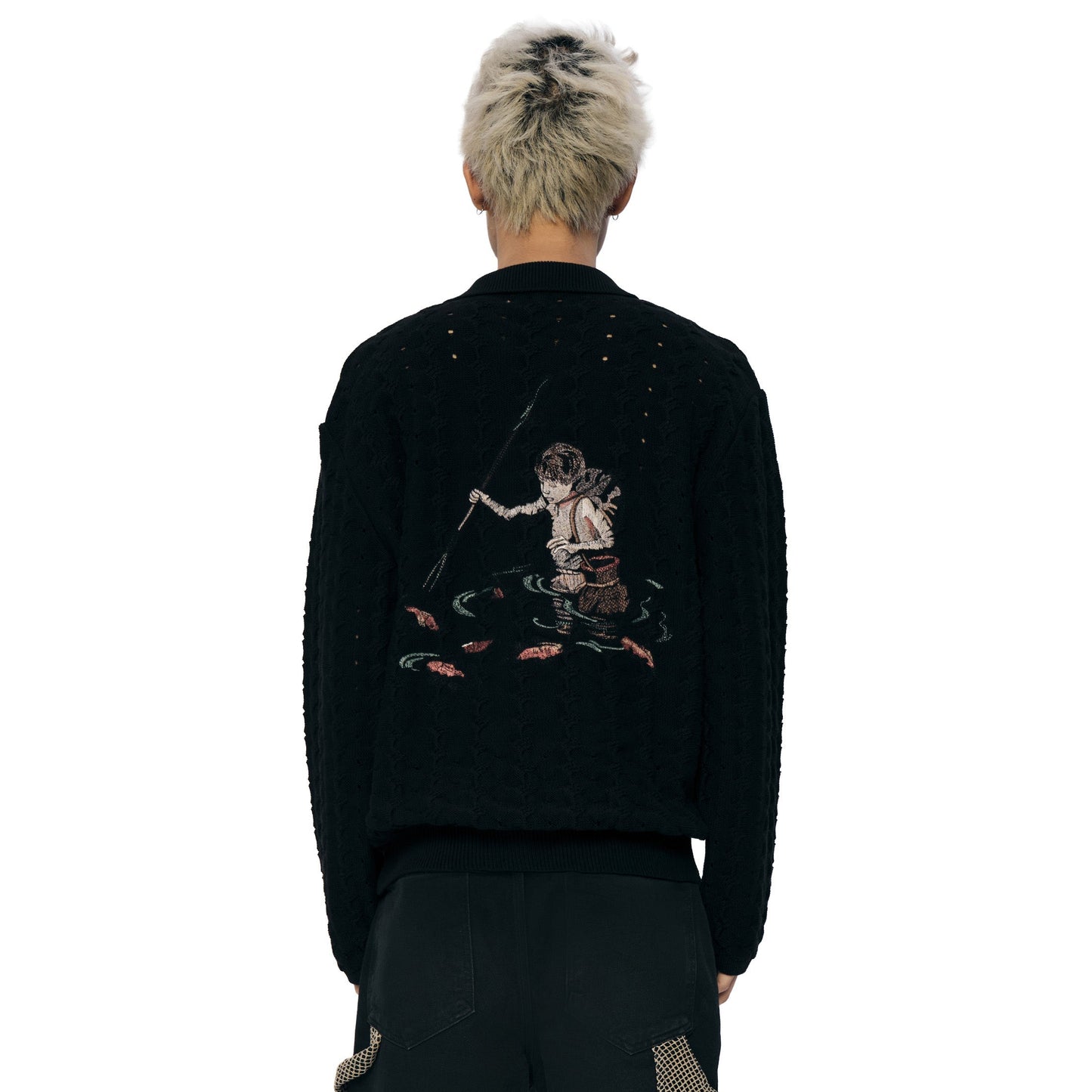 "lotus v2" longsleeve Knit black