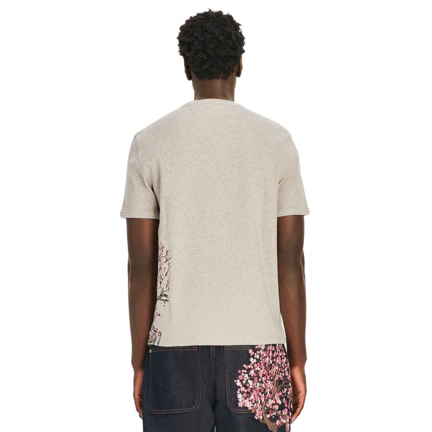 "blossom v3" ribbed T Shirt grey