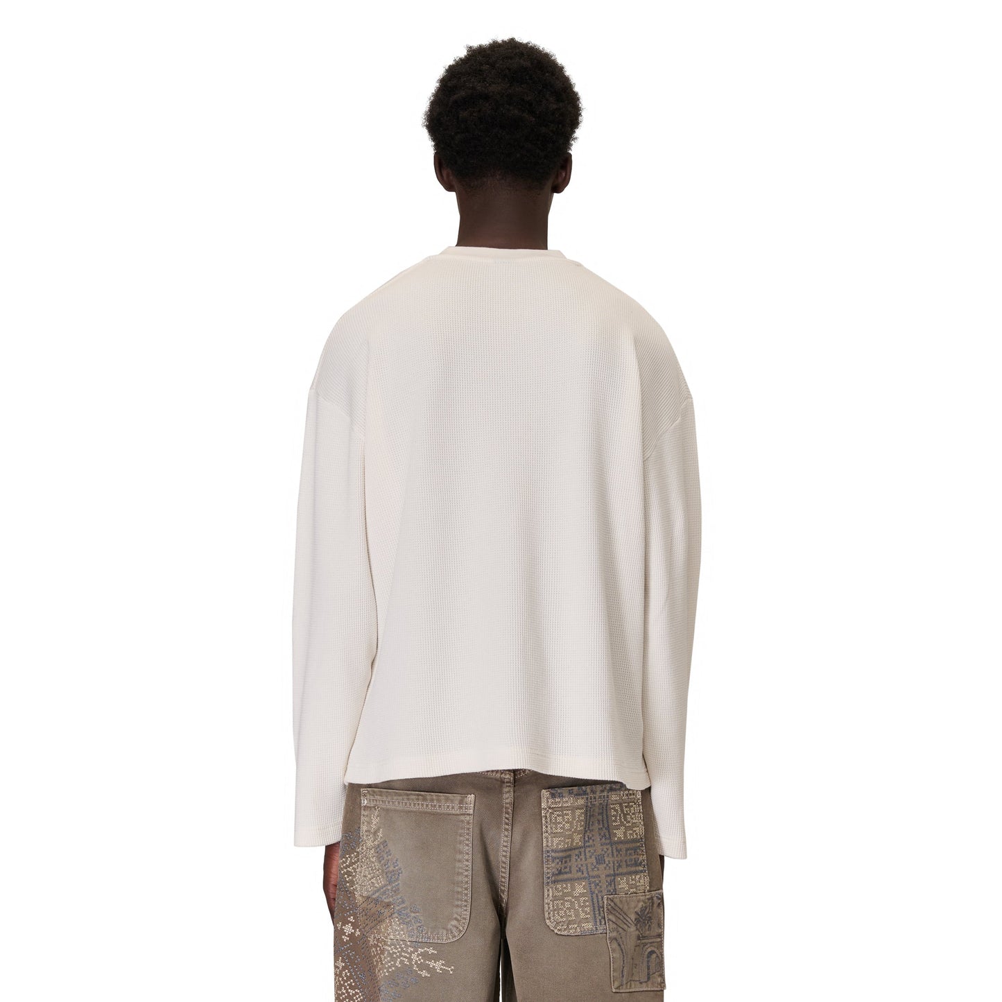 "aziza" waffle Longsleeve off white