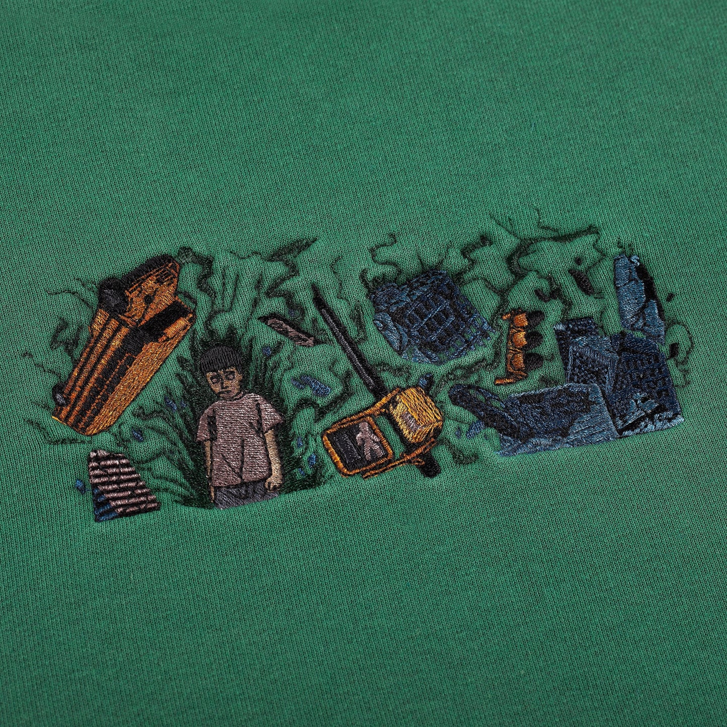 "super kid" crewneck green