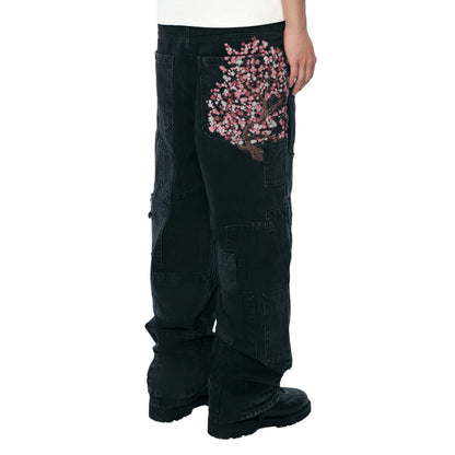 "blossom v2" patchwork Denim black