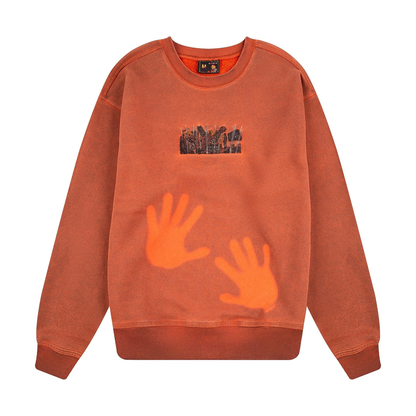 "super kid" crewneck orange