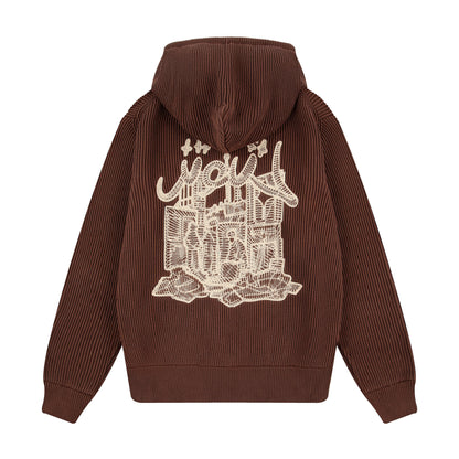 "yasmin v3" Zip Up knit brown