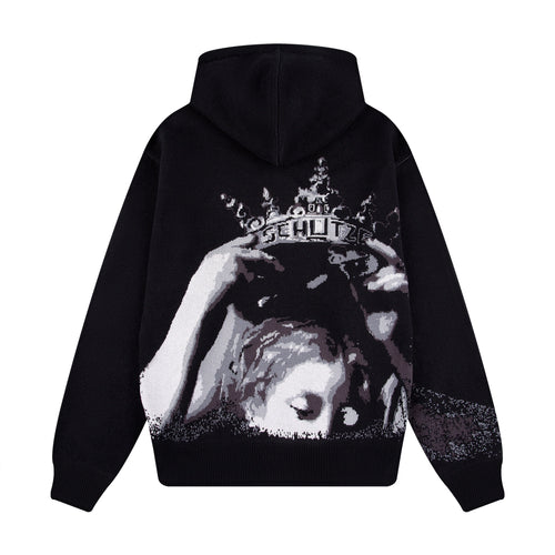 "awakening" knit Hoodie black