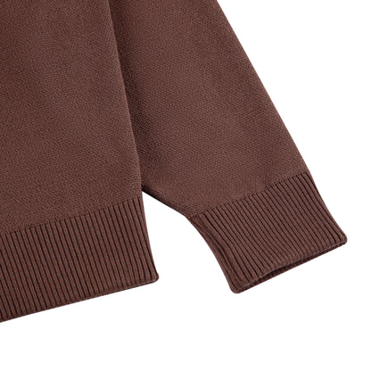 "awakening" knit Hoodie brown