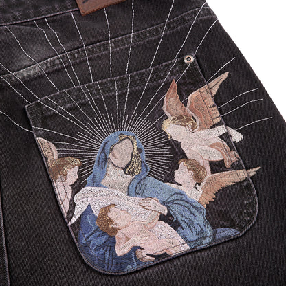 "awakening" Jorts purple tint