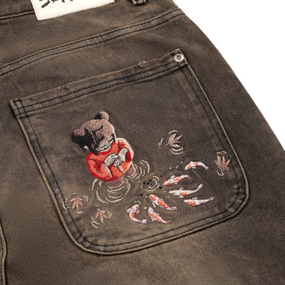 "koi fish v2" denim brown