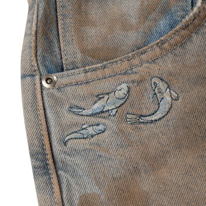 "koi fish v2" denim mud wash