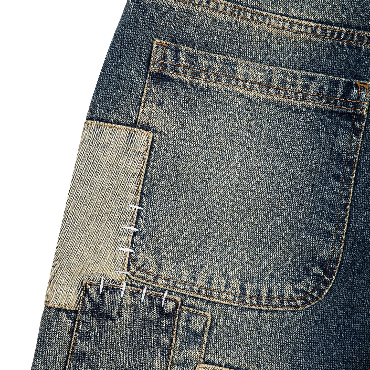 "sashiko v2" patchwork denim blue