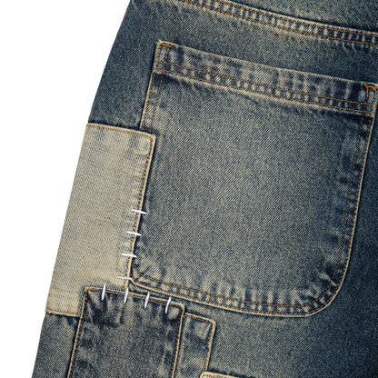 "sashiko v2" patchwork denim blue