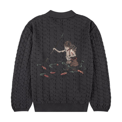 "lotus" longsleeve knit anthracite