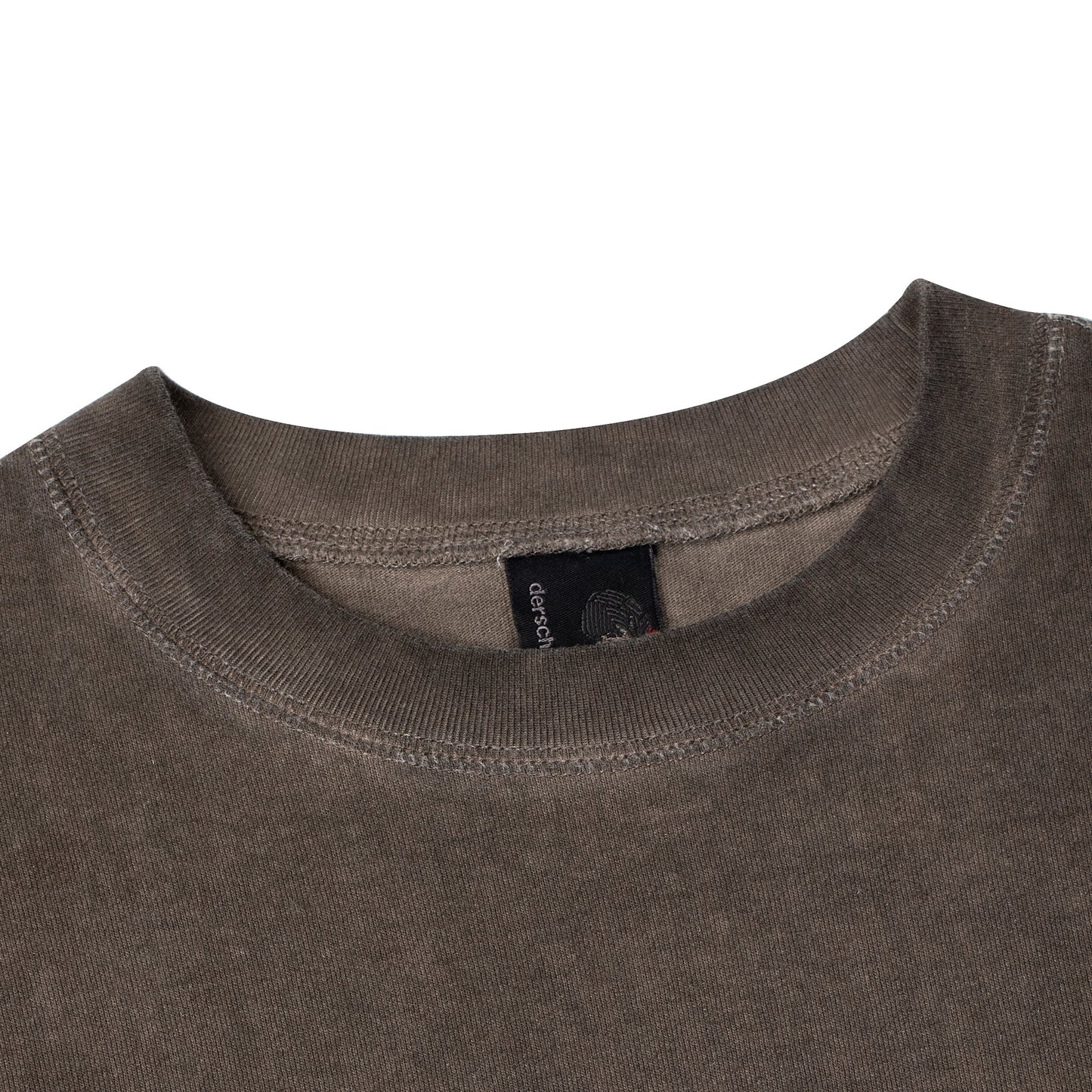 "lotus" T shirt oil washed brown