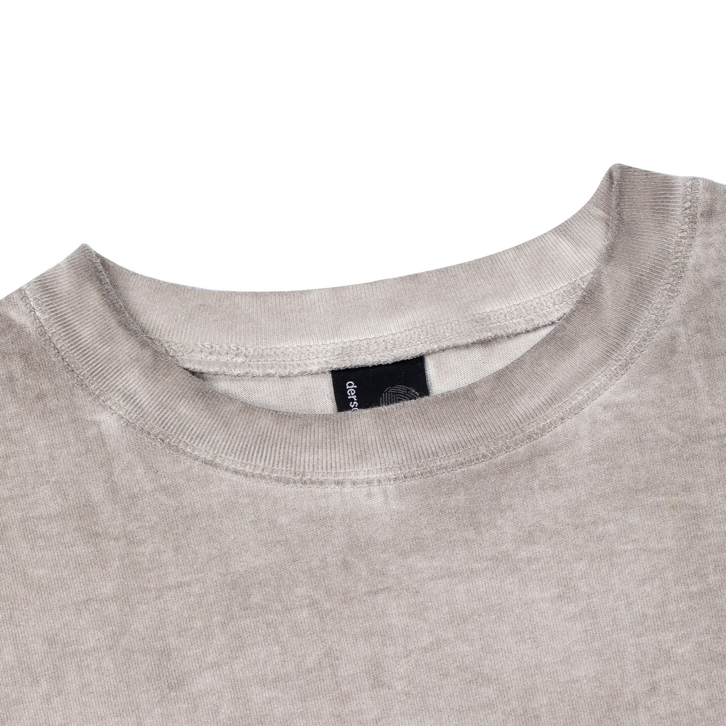 "lotus" T shirt oil washed light grey