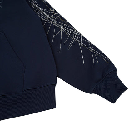 "sashiko" Zip Up navy