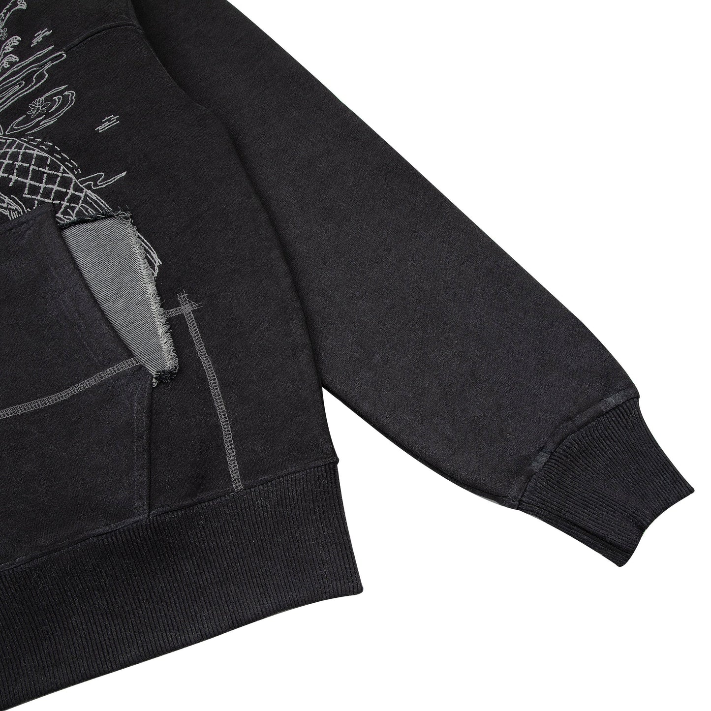 "sashiko" Zip Up black