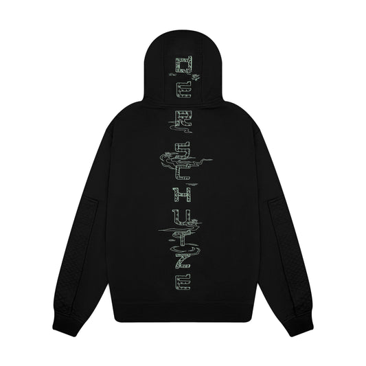 "sashiko" Hoodie black