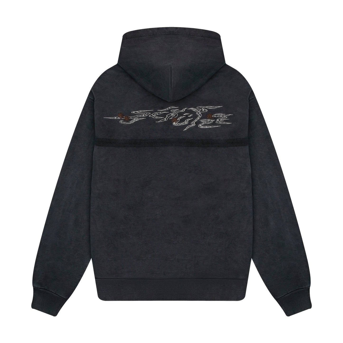 "sashiko" Hoodie anthracite