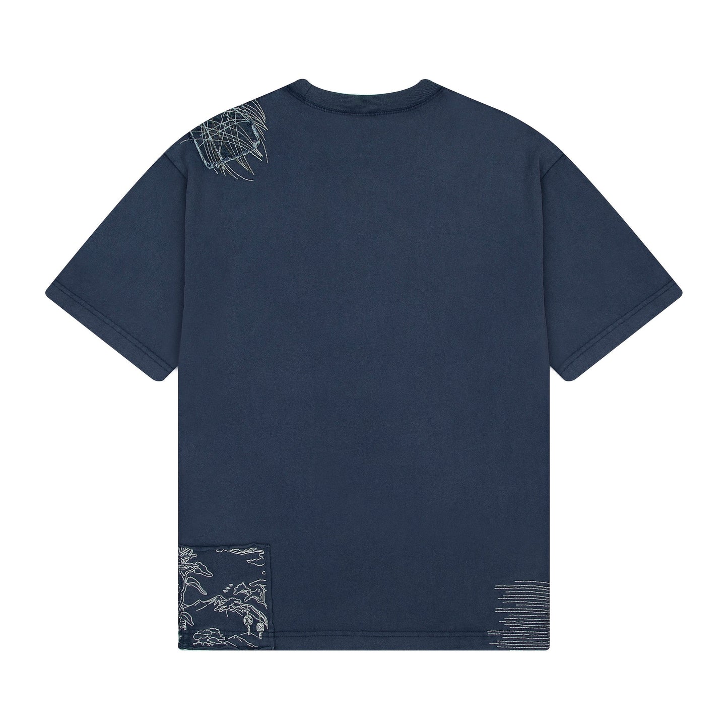 "sashiko" T Shirt navy