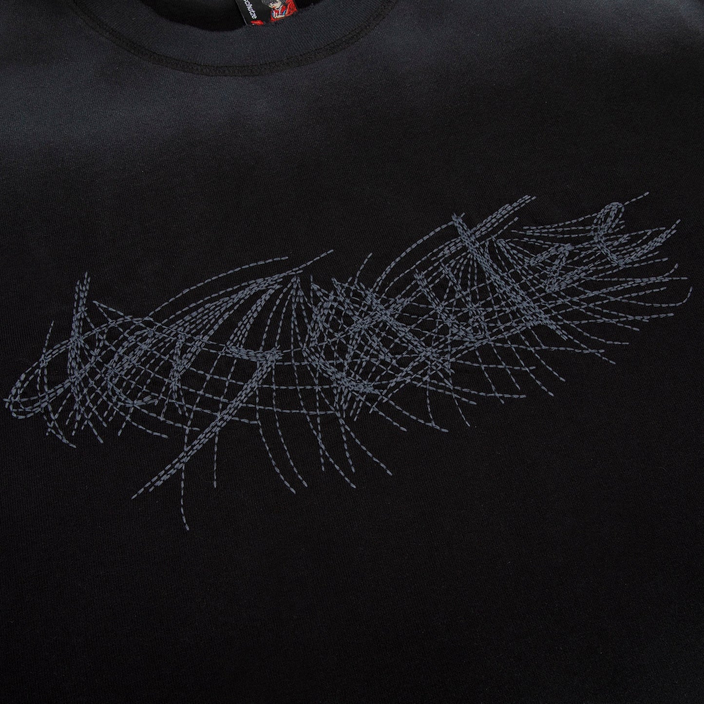 "sashiko" T Shirt black