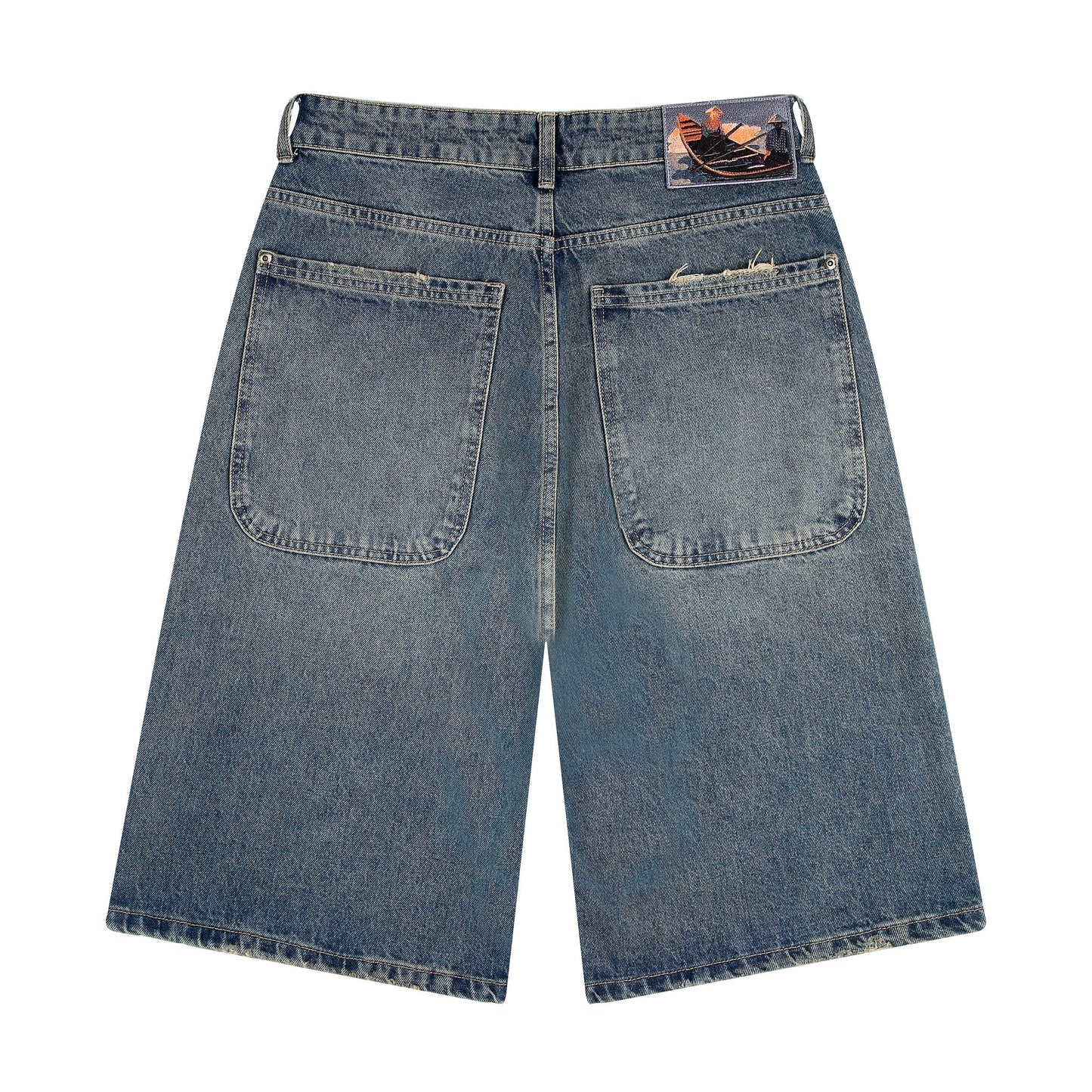 "lotus" Jorts indigo