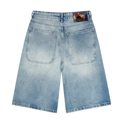 "lotus" Jorts blue