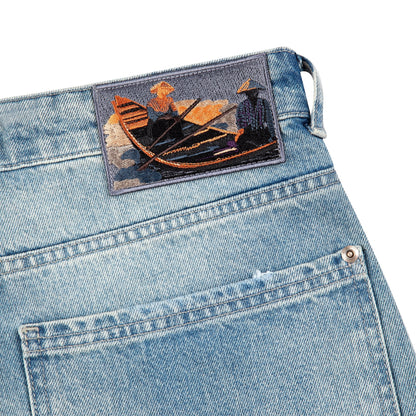 "lotus" Jorts blue