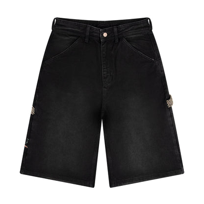 "lotus" Jorts black fishnet