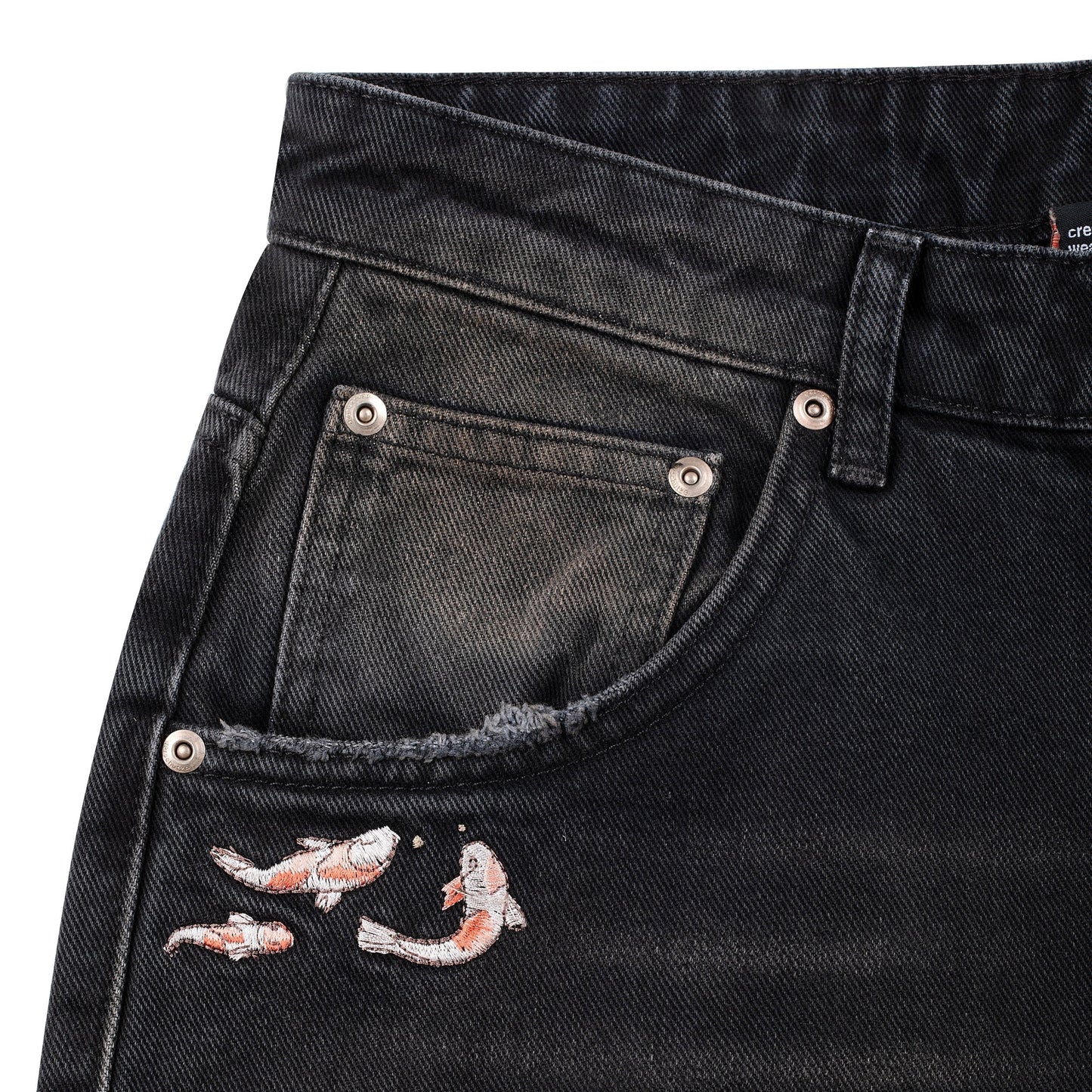 "koi fish v2" denim black