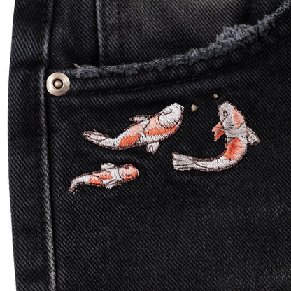 "koi fish v2" denim black