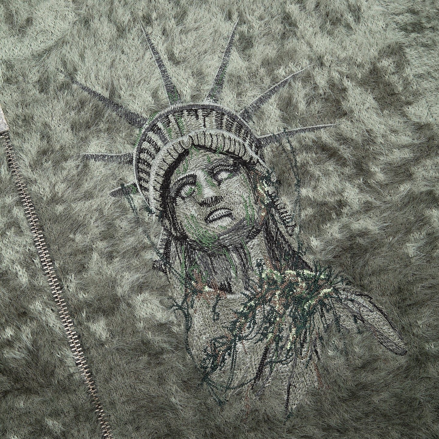 "NYC to RIO" Zip Up knit green