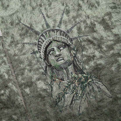 "NYC to RIO" Zip Up knit green