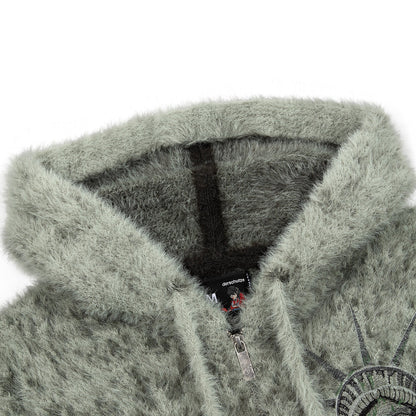 "NYC to RIO" Zip Up knit green