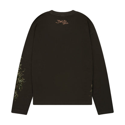"NYC to RIO" waffle Longsleeve dark forest green