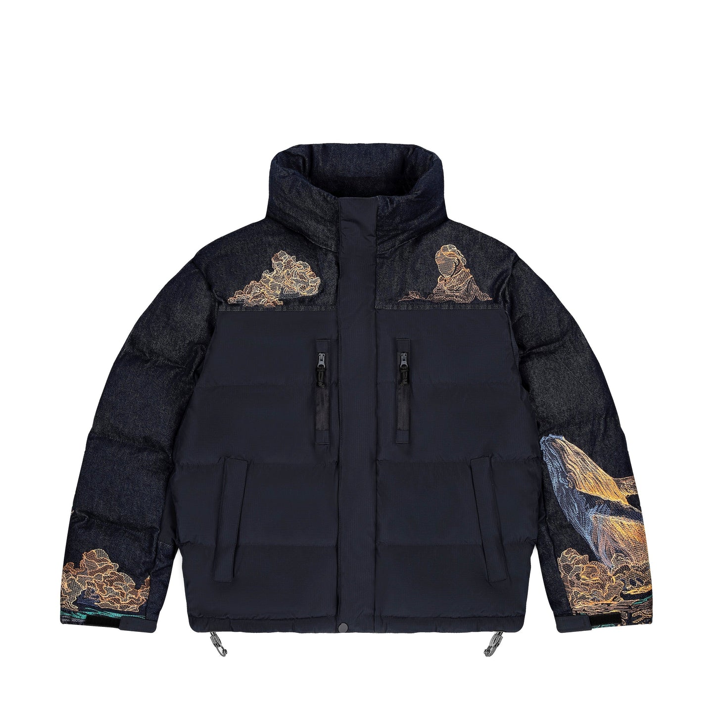 "whales" Puffer navy v2