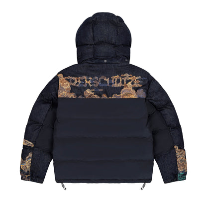 "whales" Puffer navy v2