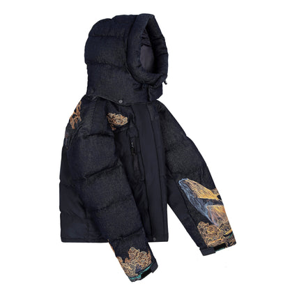 "whales" Puffer navy v2