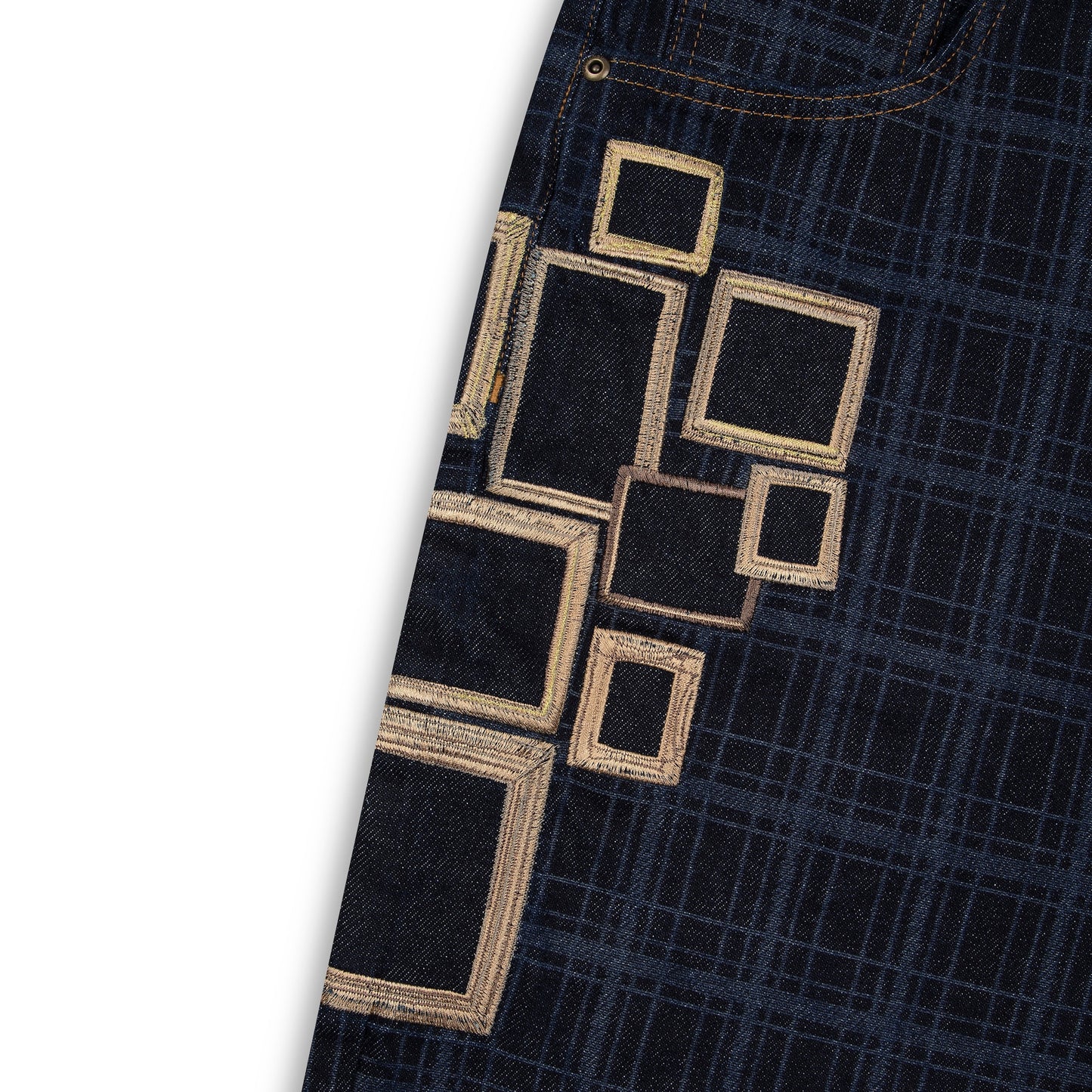 "gallery" laser printed Denim