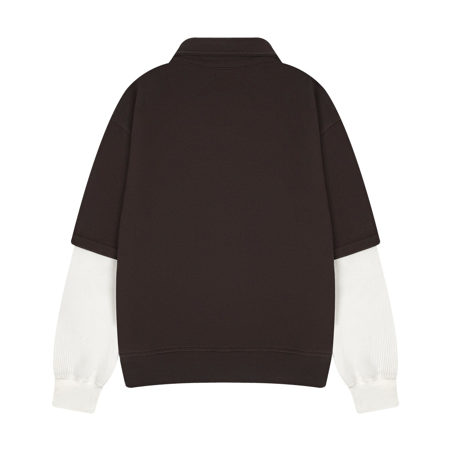 "gallery" layered Polo Sweatshirt dark brown
