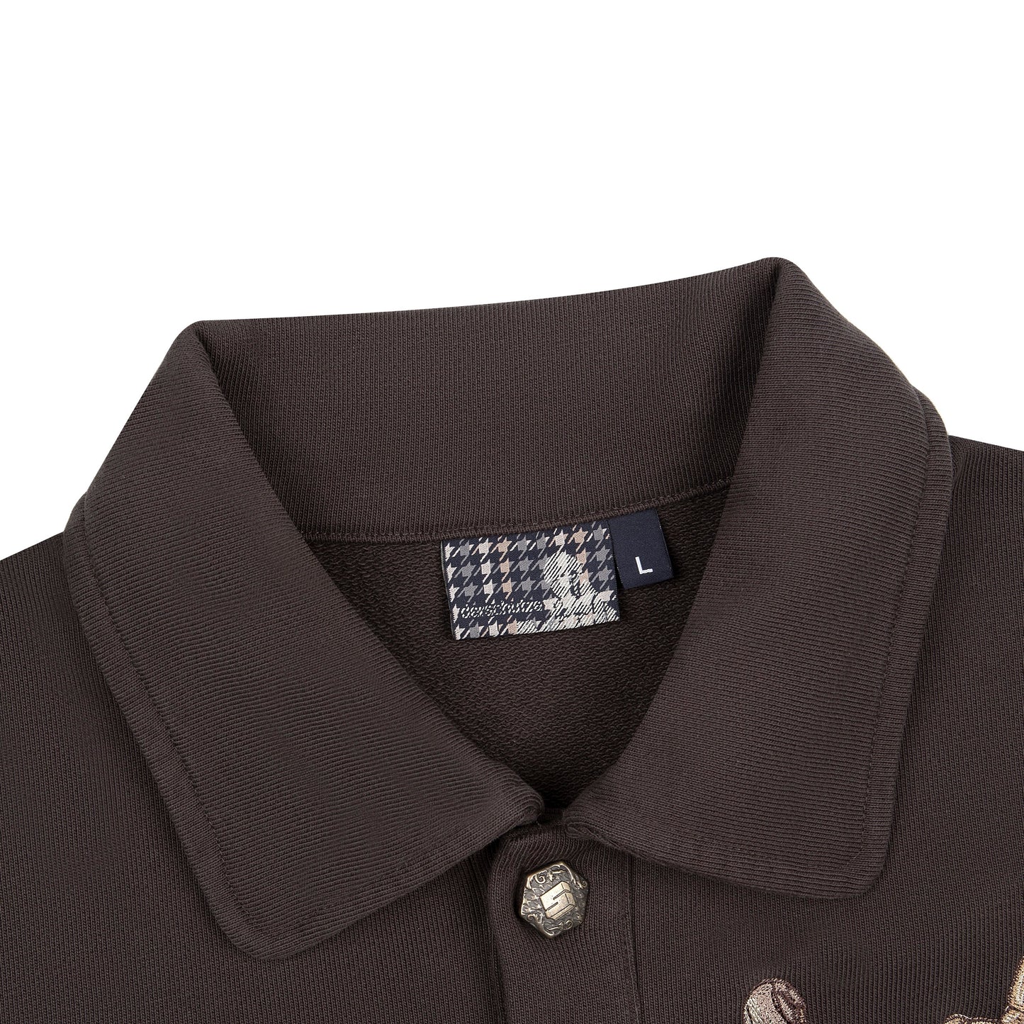 "gallery" layered Polo Sweatshirt dark brown