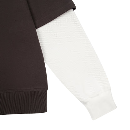 "gallery" layered Polo Sweatshirt dark brown