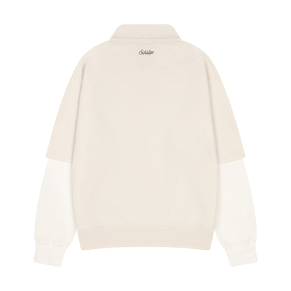 "gallery" layered Polo Sweatshirt creme