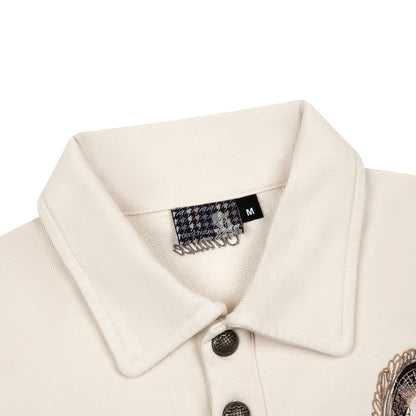 "gallery" layered Polo Sweatshirt creme