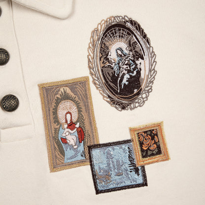 "gallery" layered Polo Sweatshirt creme