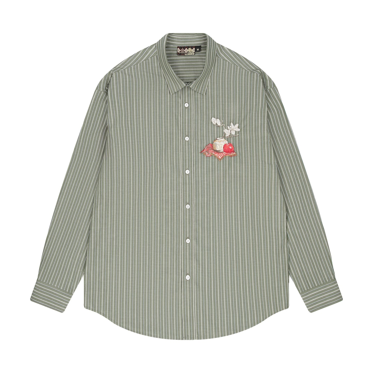 "garden of eden" green-white striped Shirt