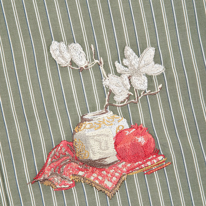 "garden of eden" green-white striped Shirt