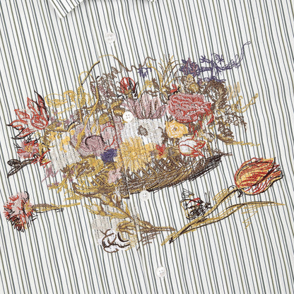 "garden of eden" white-green striped Shirt