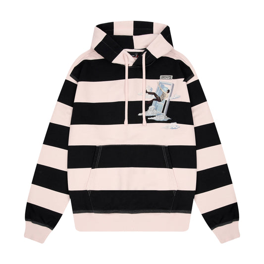 "on air" pink-purple striped Hoodie