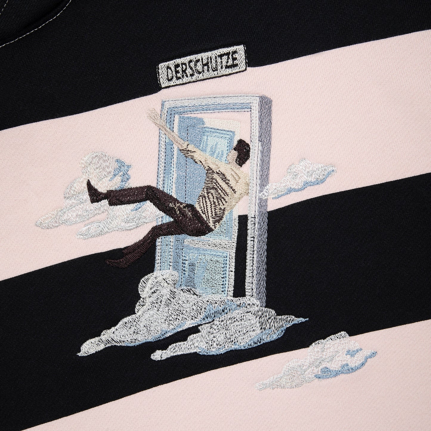 "on air" pink-purple striped Hoodie