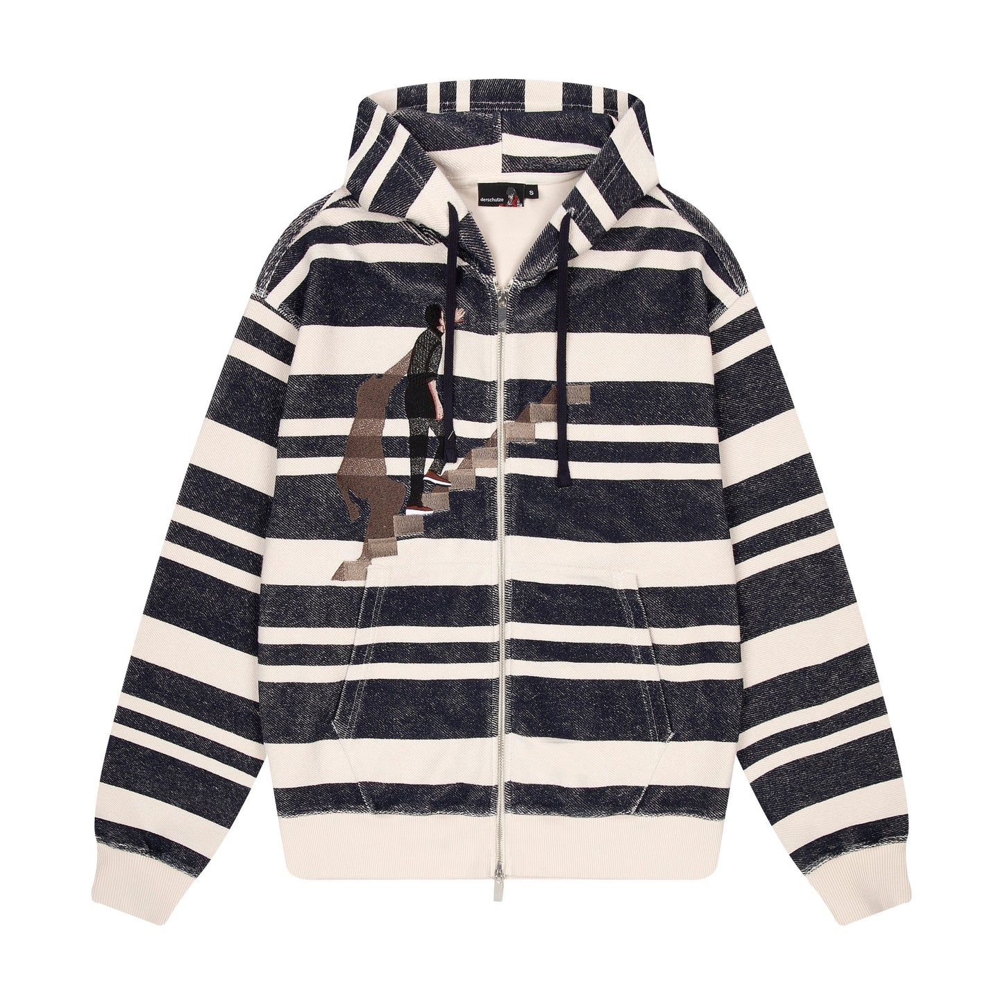 "on air" striped Zip Up